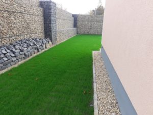 Gabionenwand als Sichtschutz